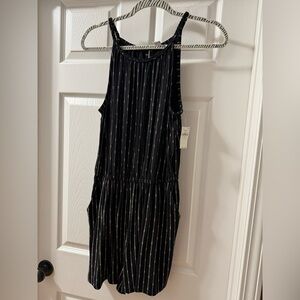 Old Navy Black and White Patterned Romper